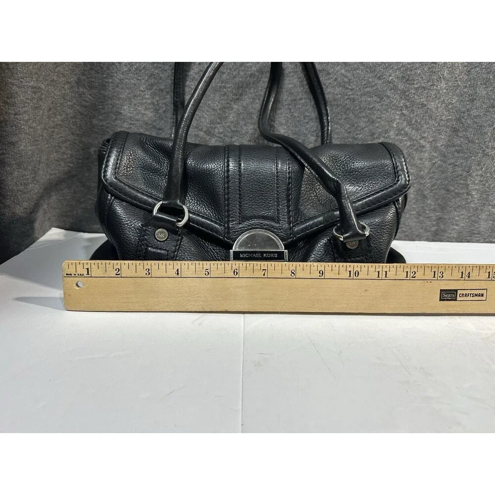 Michael Kors Westbury Black Pebbles Leather Shoulder Bag Purse Silver Hardware - Picture 8 of 10